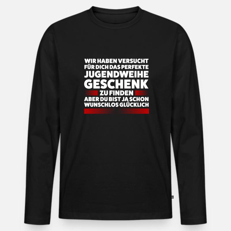 Jugendweihe Jugend Jugendfeier Geschenk - Männer Premium Bio Langarmshirt - Schwarz