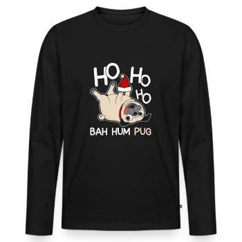 T-shirt drôle de Noël de roquet - T-shirt manches longues Premium bio Homme - noir - Devant - Nico (187cm)
