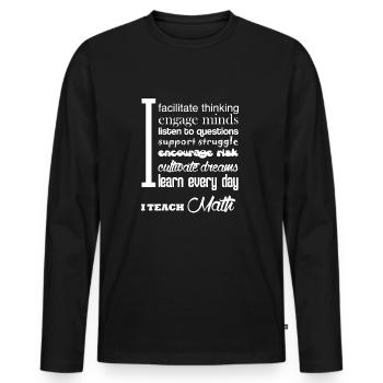 Mathe Lehrer Shirt - Männer Premium Bio Langarmshirt - Schwarz - Vorne - Nico (187cm)