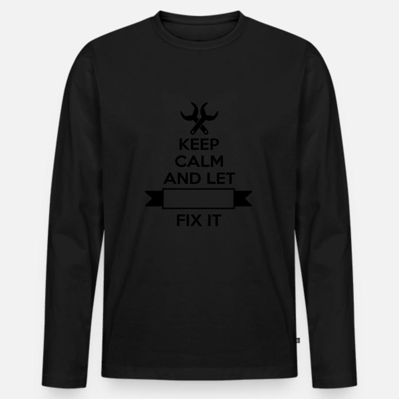 Mechaniker - Männer Premium Bio Langarmshirt - Schwarz