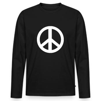 Peace Sign Peace Sign Peace Movement - Men's Premium Organic Long Sleeve Shirt - black - Front - Nico (187cm)