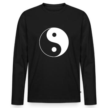 Yin Yang - Men's Premium Organic Long Sleeve Shirt - black - Front - Nico (187cm)