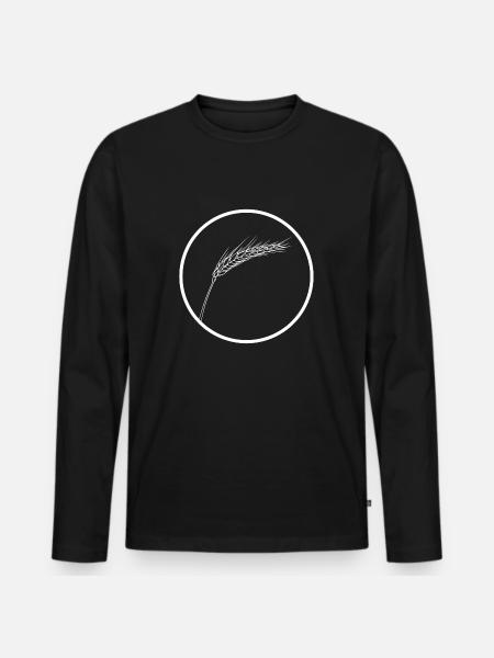 wheat - Men's Premium Organic Long Sleeve Shirt - black