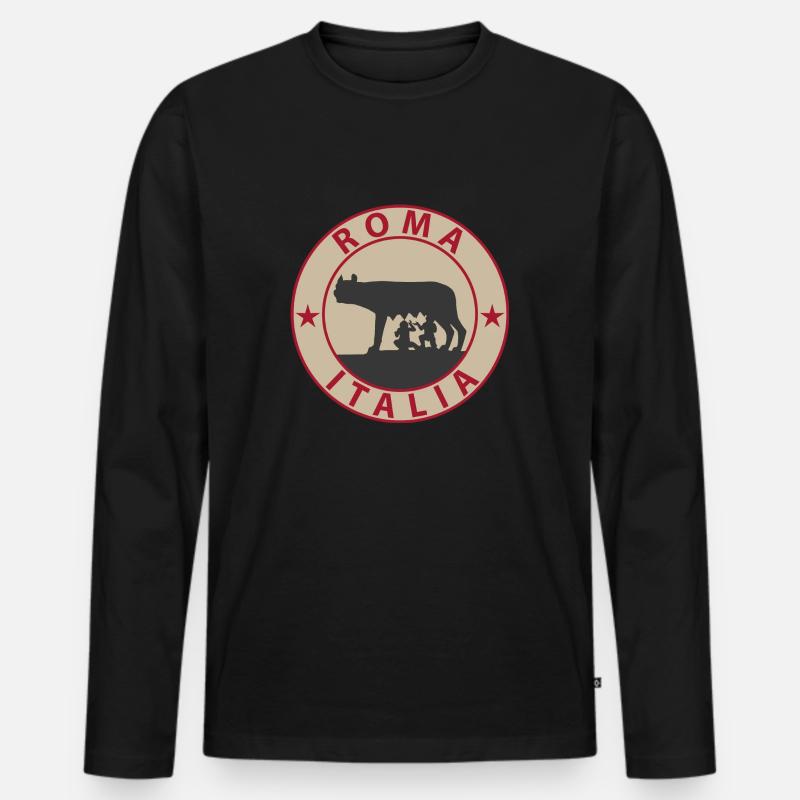 Roma - Männer Premium Bio Langarmshirt - Schwarz