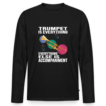 trompete trumpet trompeter aerophon - Männer Premium Bio Langarmshirt - Schwarz - Vorne - Nico (187cm)