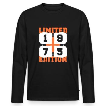 1975 anniversaire 47 ans anniversaire édition limitée - T-shirt manches longues Premium bio Homme - noir - Devant - Nico (187cm)