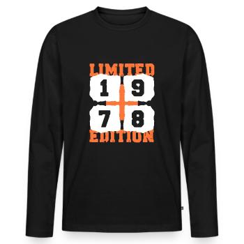 1978 birthday 44 years anniversary limited edition - Men's Premium Organic Long Sleeve Shirt - black - Front - Nico (187cm)