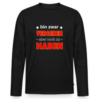 Beziehung Seitensprung - Männer Premium Bio Langarmshirt - Schwarz - Vorne - Nico (187cm)