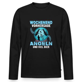angeln und bier catch and release anglerlatein - Männer Premium Bio Langarmshirt - Schwarz - Vorne - Nico (187cm)