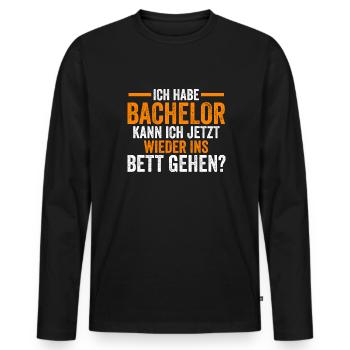 Bachelor Prüfung Bachelor Prüfung Geschenk - Männer Premium Bio Langarmshirt - Schwarz - Vorne - Nico (187cm)