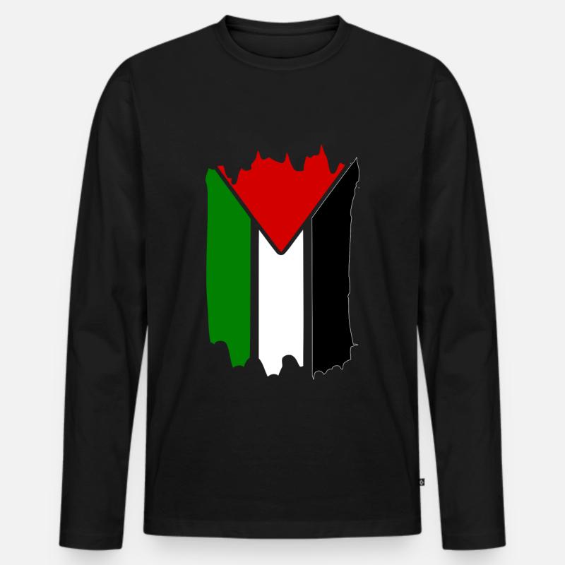 free palestine - Männer Premium Bio Langarmshirt - Schwarz