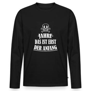 60 Geburtstag - Männer Premium Bio Langarmshirt - Schwarz - Vorne - Nico (187cm)