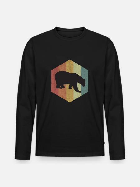 Bear brown bear bear polar bear polar bear gift - Men's Premium Organic Long Sleeve Shirt - black
