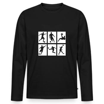 SOCCER - Men's Premium Organic Long Sleeve Shirt - black - Front - Nico (187cm)