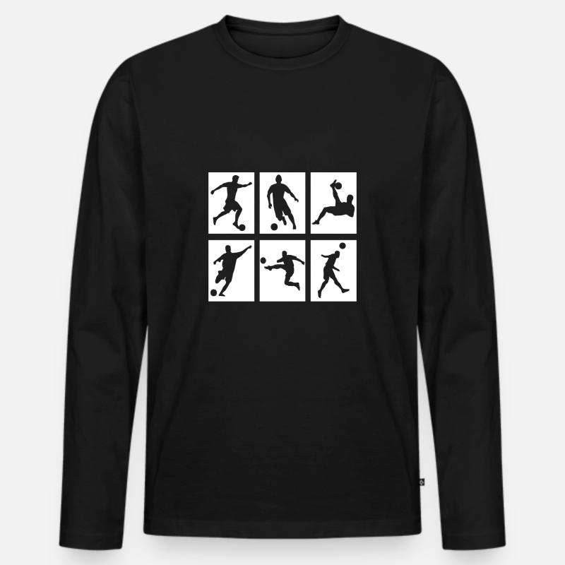 FUSSBALL - Männer Premium Bio Langarmshirt - Schwarz