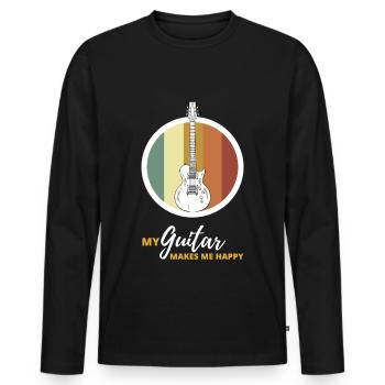 Gitarre Instrument Saite Musik Rock Bass Geschenk - Männer Premium Bio Langarmshirt - Schwarz - Vorne - Nico (187cm)