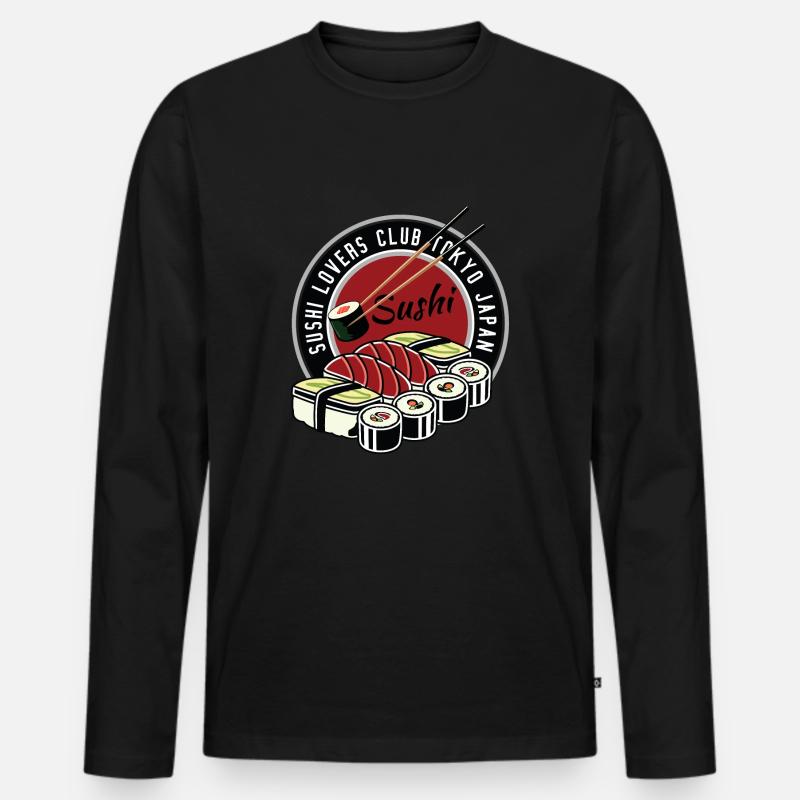 Sushi club - Männer Premium Bio Langarmshirt - Schwarz