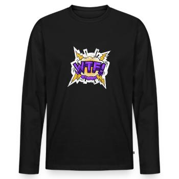 COMIC COMICSTYLE CARTOON WTF COMICS CARTOONS MOTIF - Men's Premium Organic Long Sleeve Shirt - black - Front - Nico (187cm)