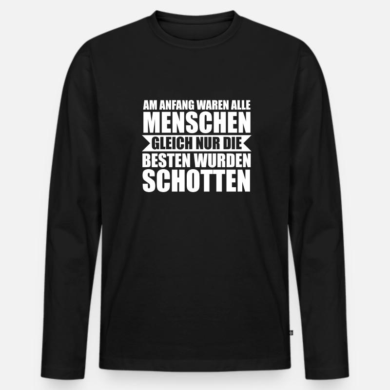 Schottland Schotte Schottisch Geschenk - Männer Premium Bio Langarmshirt - Schwarz