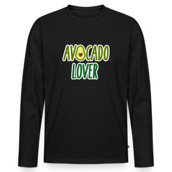 Avocado - Männer Premium Bio Langarmshirt - Schwarz - Vorne - Nico (187cm)