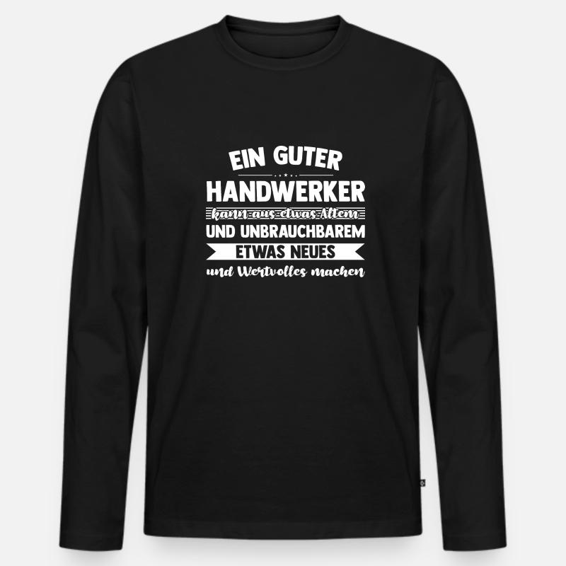 Handwerker Beruf Werkstatt Geschenk - Männer Premium Bio Langarmshirt - Schwarz