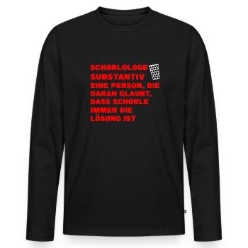 Schorle Pfälzer Dubbeglas Geschenk - Männer Premium Bio Langarmshirt - Schwarz - Vorne - Nico (187cm)