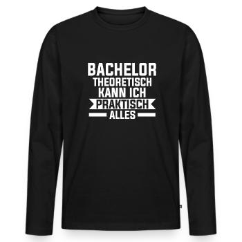 Bachelor Prüfung Bachelor Prüfung Geschenk - Männer Premium Bio Langarmshirt - Schwarz - Vorne - Nico (187cm)