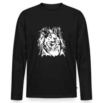 Langhaar Collie Krone Hund Hunde Wilsigns - Männer Premium Bio Langarmshirt - Schwarz - Vorne - Nico (187cm)