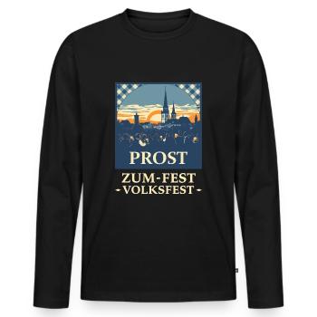 Bayrische Volksfest - Männer Premium Bio Langarmshirt - Schwarz - Vorne - Nico (187cm)