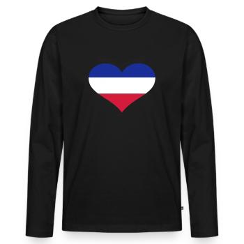 Netherlands - Men's Premium Organic Long Sleeve Shirt - black - Front - Nico (187cm)