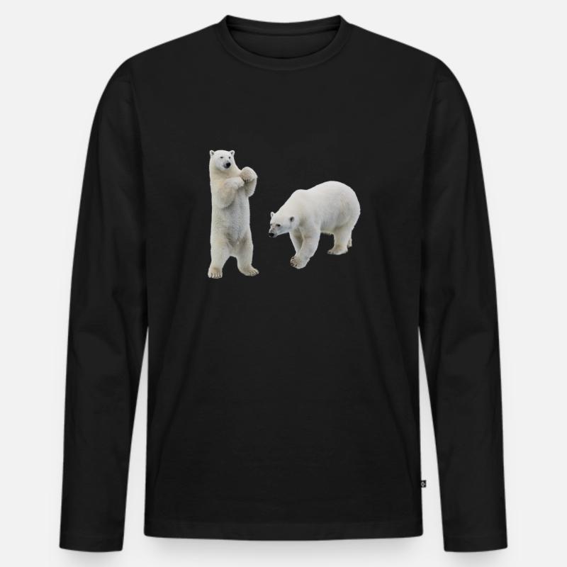 Eisbär - Männer Premium Bio Langarmshirt - Schwarz
