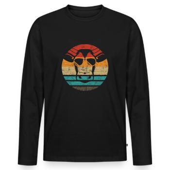 Cow Retro Style Vintage - Men's Premium Organic Long Sleeve Shirt - black - Front - Nico (187cm)