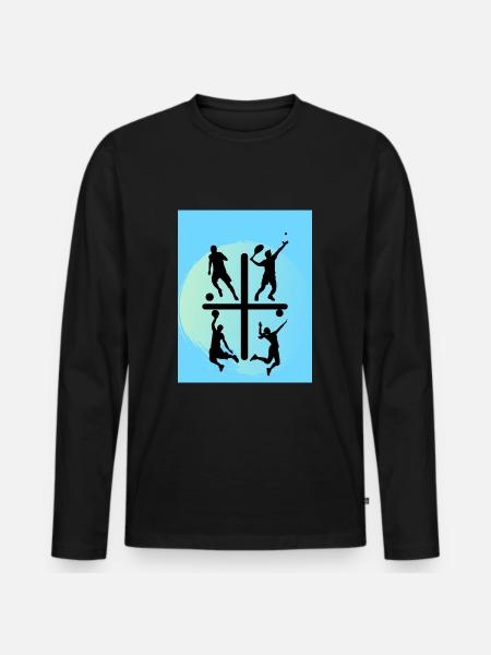 Sportdesign - Männer Premium Bio Langarmshirt - Schwarz