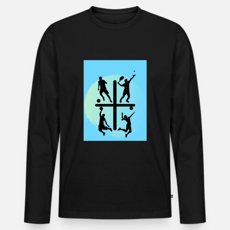 Sportdesign - Männer Premium Bio Langarmshirt - Schwarz