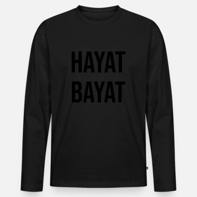 Hayat bayat - Männer Premium Bio Langarmshirt - Schwarz