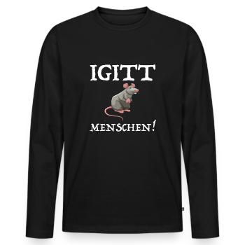 Igitt Menschen | lustige Sprüche, lustige Bilder - Männer Premium Bio Langarmshirt - Schwarz - Vorne - Nico (187cm)