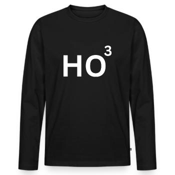HO HO HO Physik Mathe Nerd Weihnachten Santa Claus - Männer Premium Bio Langarmshirt - Schwarz - Vorne - Nico (187cm)