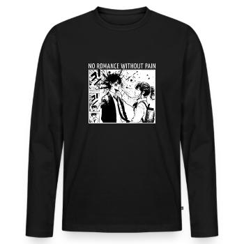 Anime Manga // No romance without pain // AS012 - Men's Premium Organic Long Sleeve Shirt - black - Front - Nico (187cm)