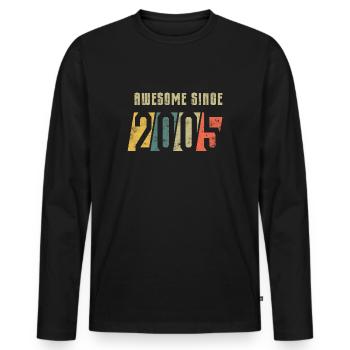 20e anniversaire de la promotion 2005 - T-shirt manches longues Premium bio Homme - noir - Devant - Nico (187cm)