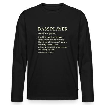 Bassgitarre Bass Player Bassist - Männer Premium Bio Langarmshirt - Schwarz - Vorne - Nico (187cm)