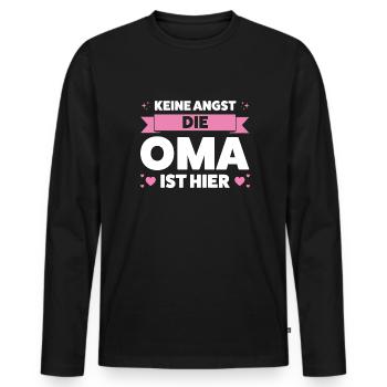 Oma Großmutter Großmütter Geschenk - Männer Premium Bio Langarmshirt - Schwarz - Vorne - Nico (187cm)