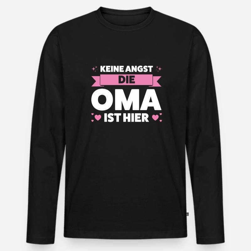 Oma Großmutter Großmütter Geschenk - Männer Premium Bio Langarmshirt - Schwarz