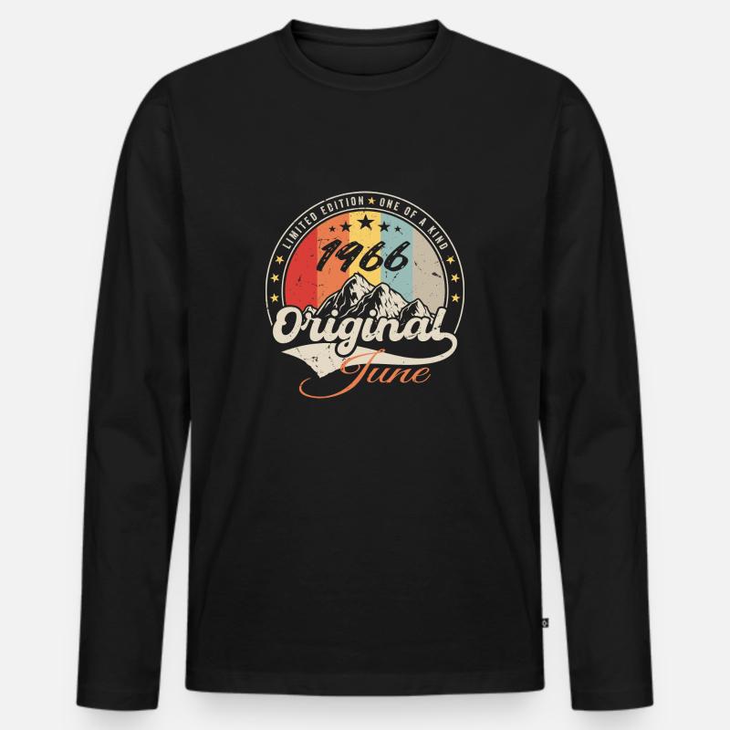 Juni 1966 Original 1966 Jahrestag 1966 Juni - Männer Premium Bio Langarmshirt - Schwarz