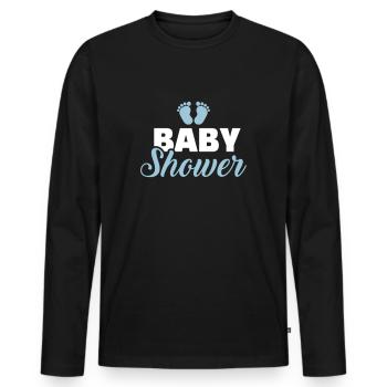 bébé - T-shirt manches longues Premium bio Homme - noir - Devant - Nico (187cm)