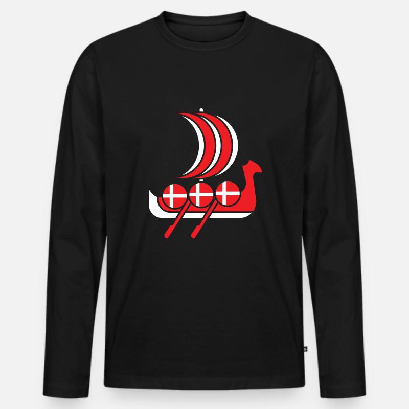 Dänischer Vikinger - Männer Premium Bio Langarmshirt - Schwarz