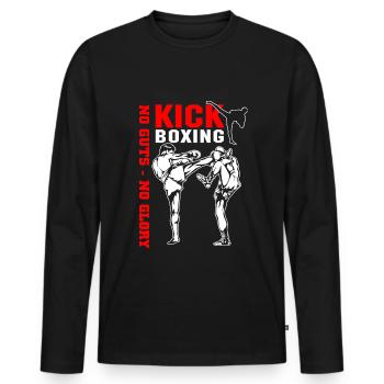 Kickboxing - Männer Premium Bio Langarmshirt - Schwarz - Vorne - Nico (187cm)