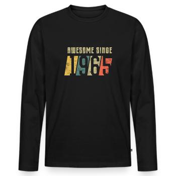 60e anniversaire Né en 1965 - T-shirt manches longues Premium bio Homme - noir - Devant - Nico (187cm)
