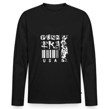 Punk era USA Rock Iroquois barcode - Men's Premium Organic Long Sleeve Shirt - black - Front - Nico (187cm)