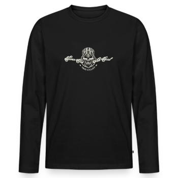 True Cyclist - burn fat not fuel - Men's Premium Organic Long Sleeve Shirt - black - Front - Nico (187cm)