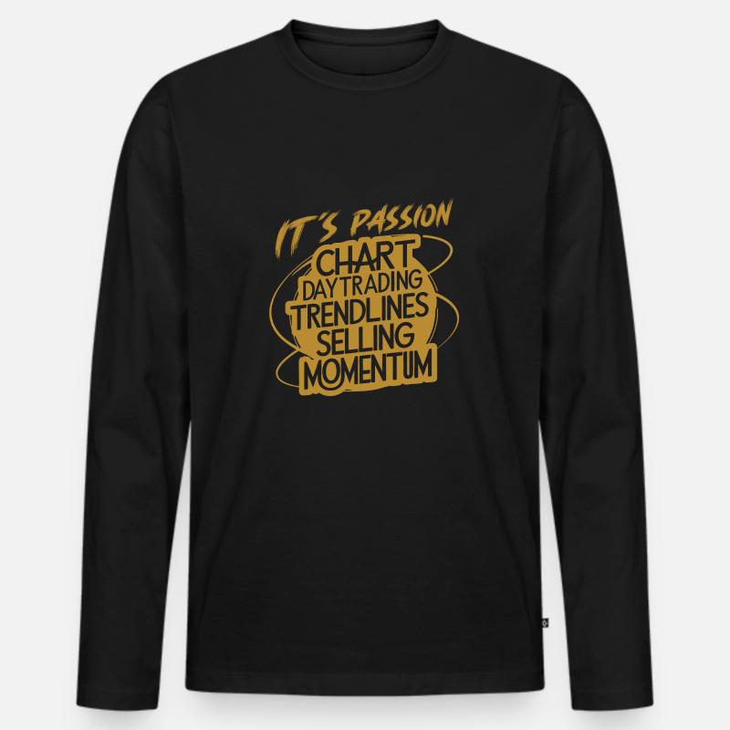 Trading meine Passion cooles Trading Design - Männer Premium Bio Langarmshirt - Schwarz